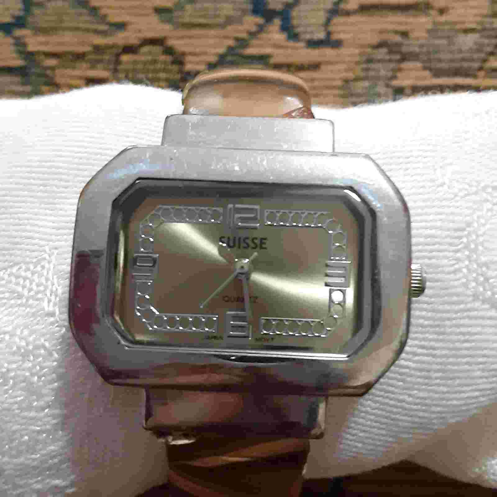 Suisse animal print bracelet watch hinged 7X1 stainless steel Japan movement
