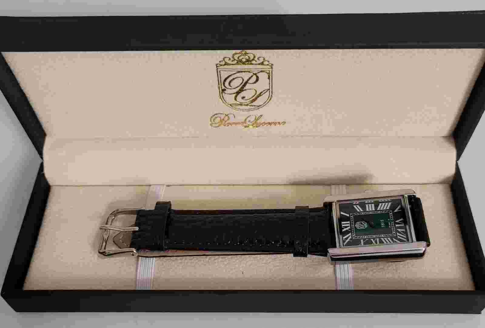 ️NEW Pierre Lucerne Emerald Green Sunburst Satin 1888 Mens Tank Watch