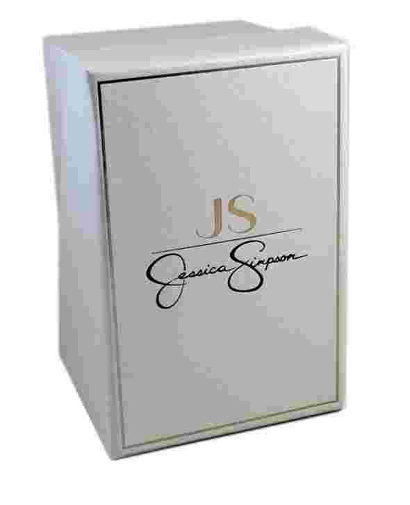 Jessica Simpson Silver Tone Crystal Accent Mother of Pearl Dial Bracelet Watch