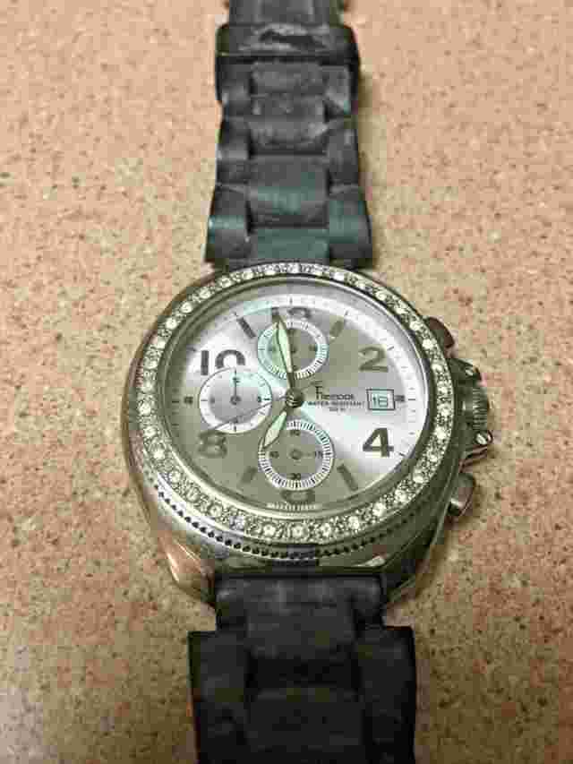 VINTAGE FREELOOK WATCH HA1137-4 AQUAMARINA STAINLESS W/ WHITE DIAL NEEDS BATTERY