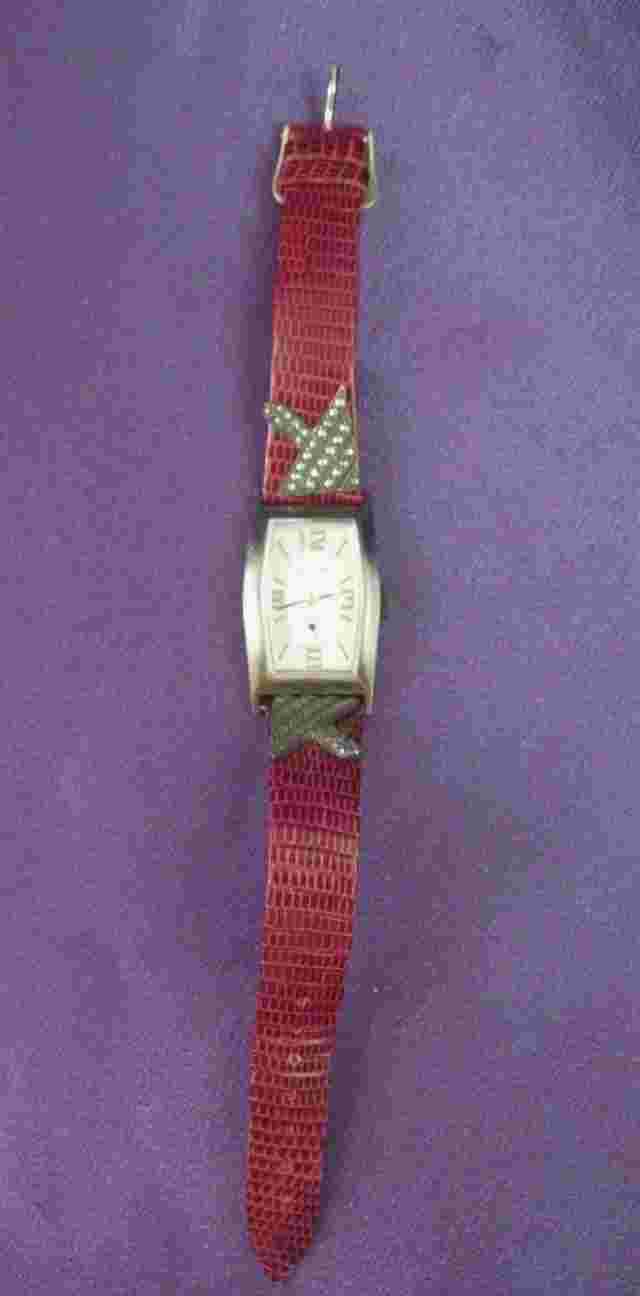 Judith Jack Watch Wristwatch Genuine Lizard Made in Italy 5-8 R Marcasite