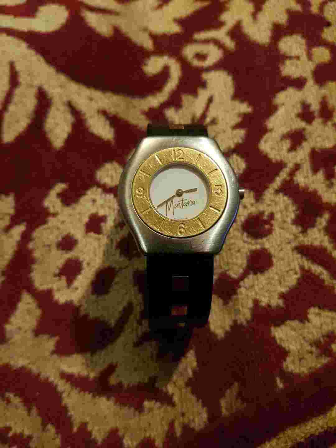 Gents Ladies Rare Montana Swiss 18k Gold Watch.