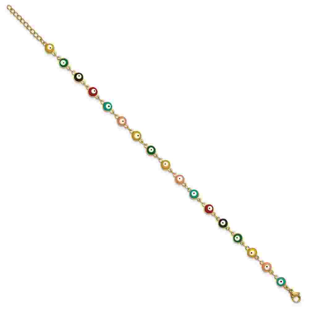 Chisel Stainless Steel Polished Yellow IP-plated with Multicolor Paint Inlay ...