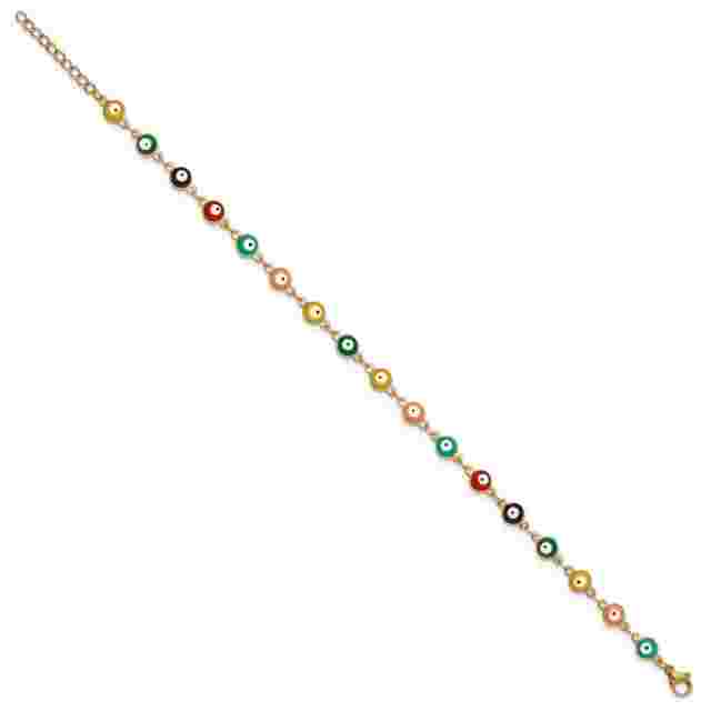 Chisel Stainless Steel Polished Yellow IP-plated with Multicolor Paint Inlay ...