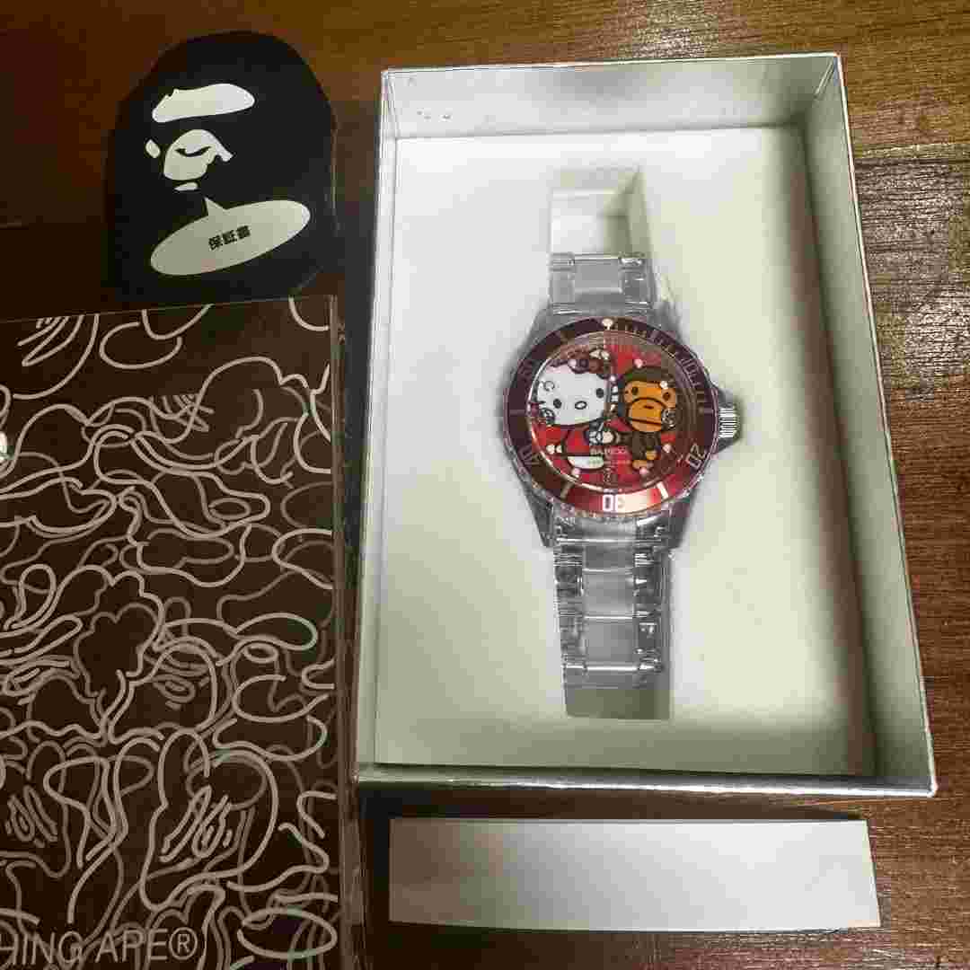 A BATHING APE x SANRIO Hello kitty Baby Milo Bapex Quartz Wristwatch W/Box
