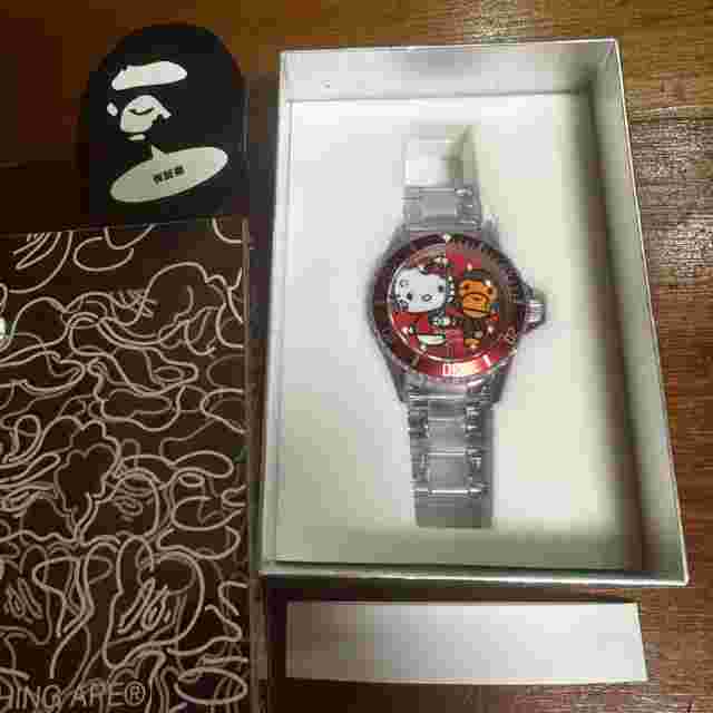 A BATHING APE x SANRIO Hello kitty Baby Milo Bapex Quartz Wristwatch W/Box