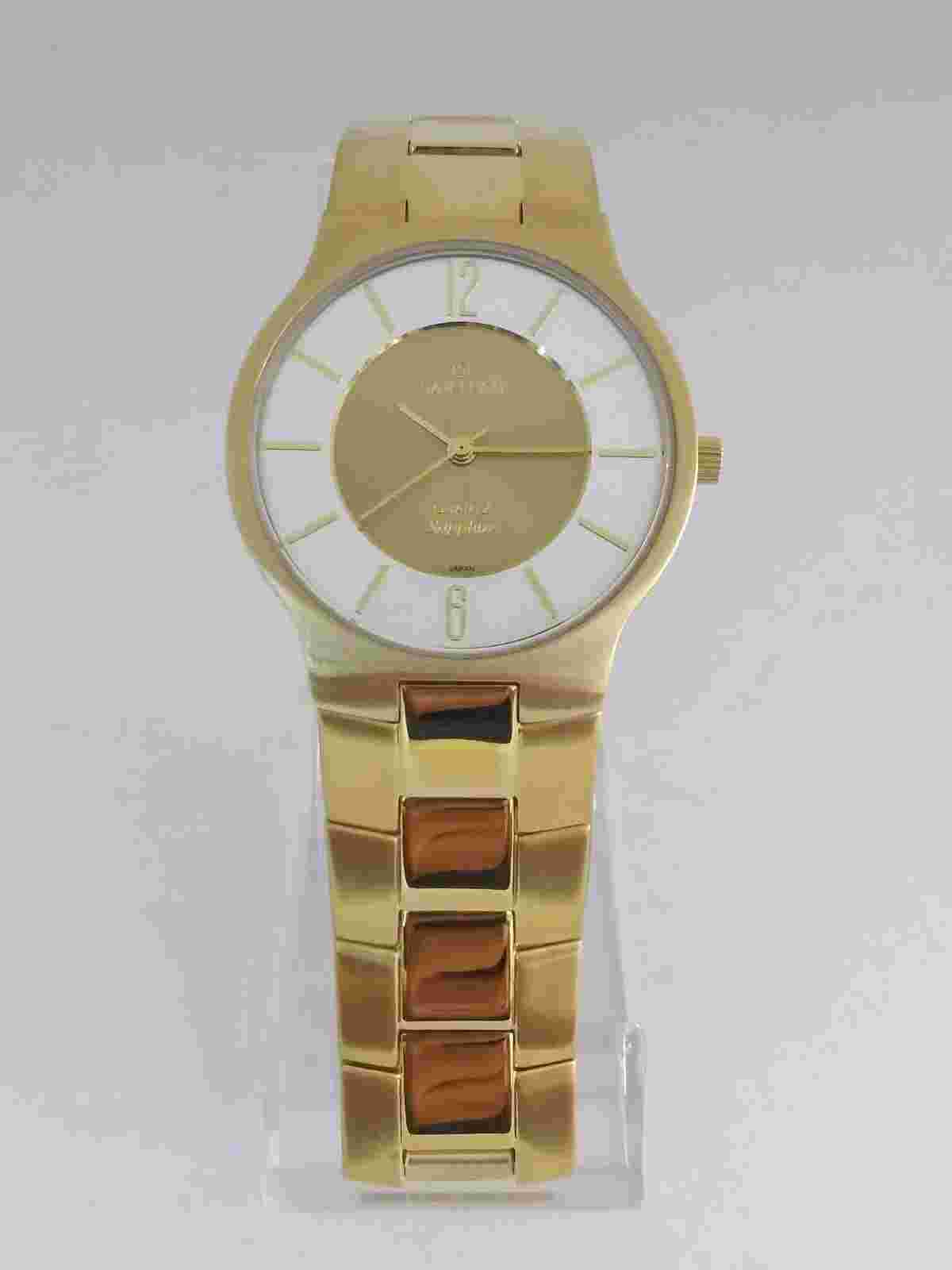 Sartego Seville quartz sapphire 50 meter Gold tone men's watch SVQ222