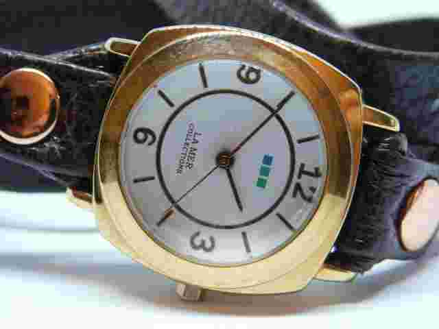 LA Mer Collection Genuine Leather Quartz Analog Women's Watch New Battery