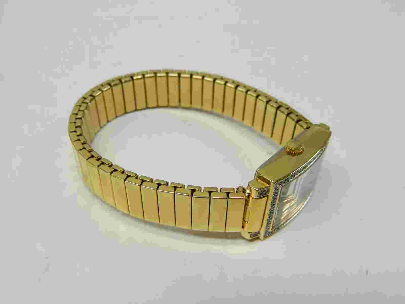 Beautiful DMQ 14k gold plated crystal lined face Ladies watch/wristwatch