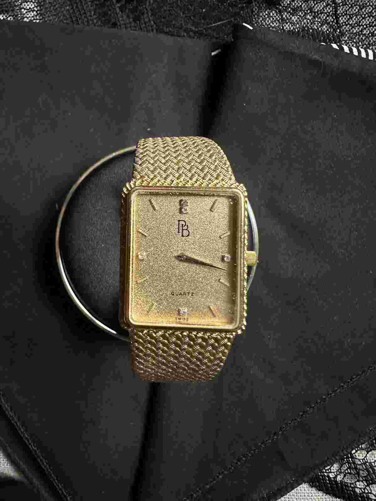 Mens Vintage 1980's Paul Breguette GT watch quartz Diamond Indexes (Works)