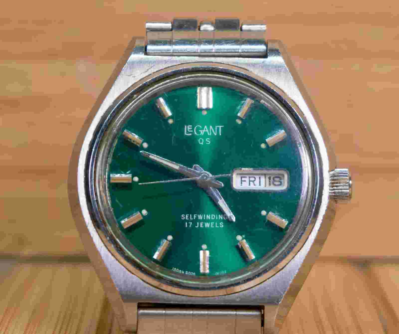 Vintage 70s LeGant QS Automatic Men's Watch, Hamazawa 5026B Movement