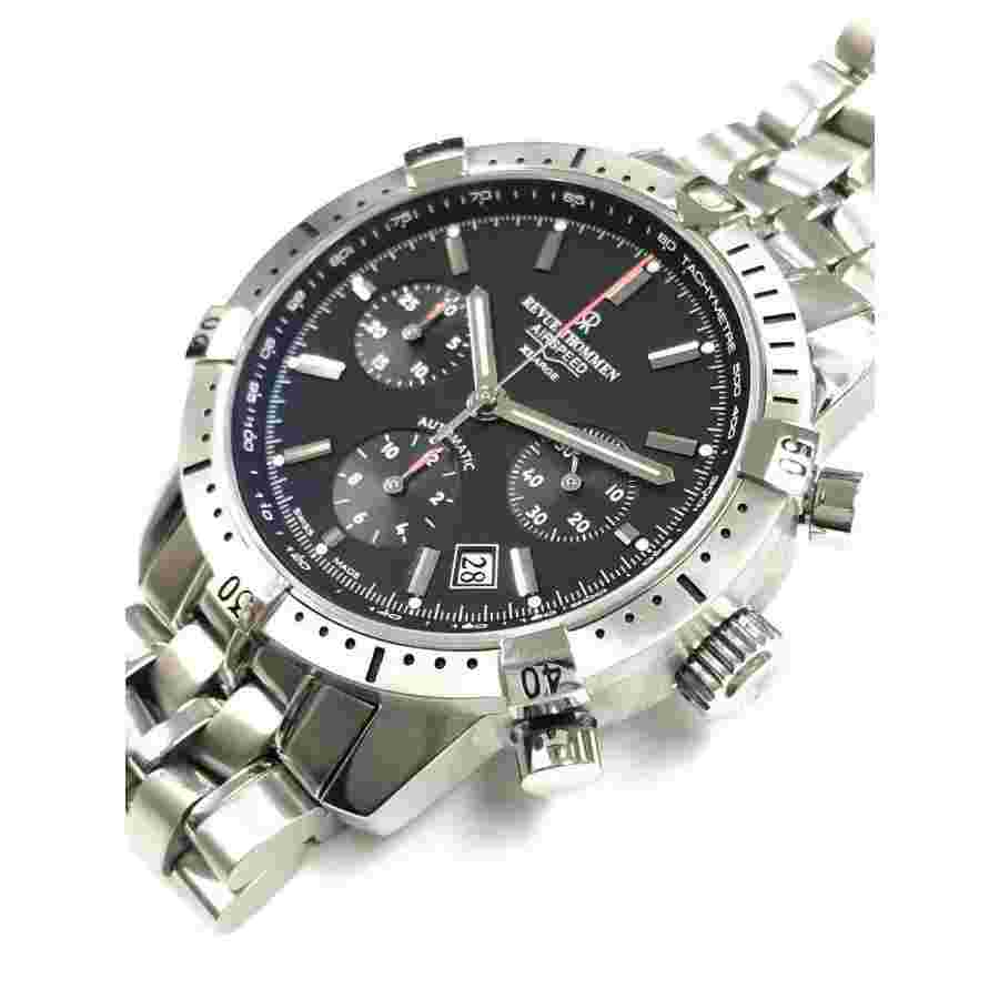 Revue Thommen Air Speed ​​Chronograph 16055 Black Stainless Men's Watch [U1211]