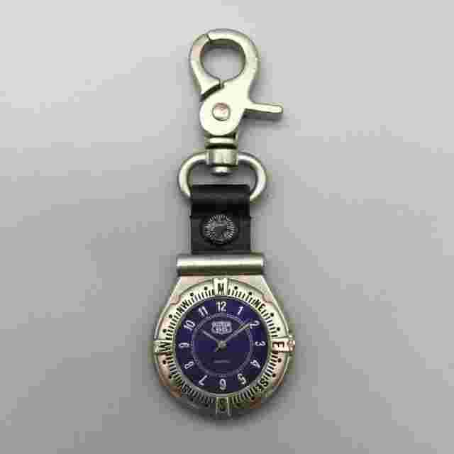 Vintage Route 66 Carabiner Pocket Watch Men 43mm Silver Tone Compass New Battery