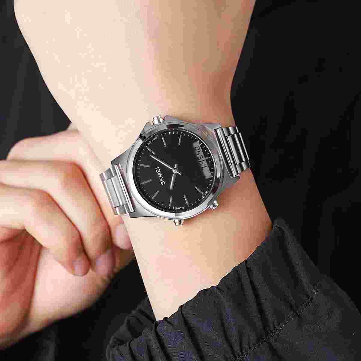 Full-StainlesSteel Sport Watch | Dual Time, Backlight, Chrono, Alarm, Waterproof