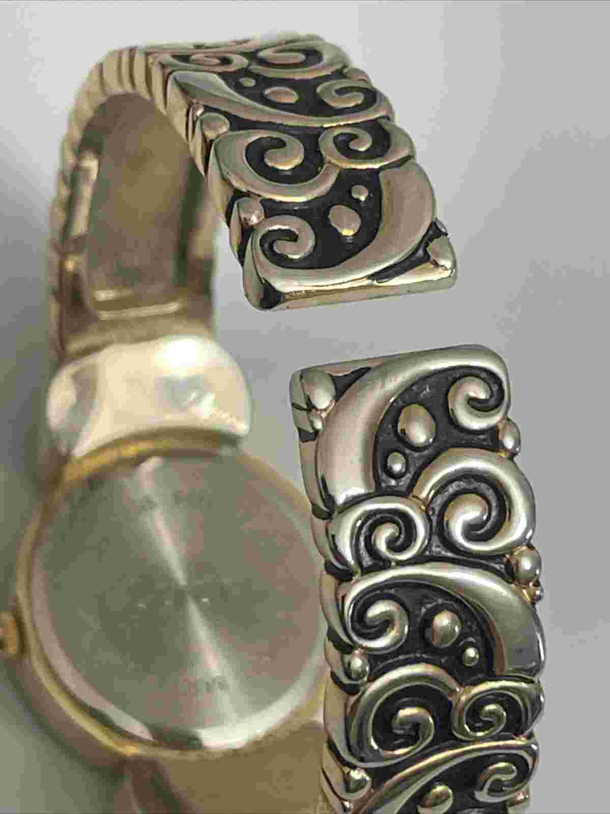 Cardini Gold Toned Quartz Ladies Cuff Band Watch Analog New Battery