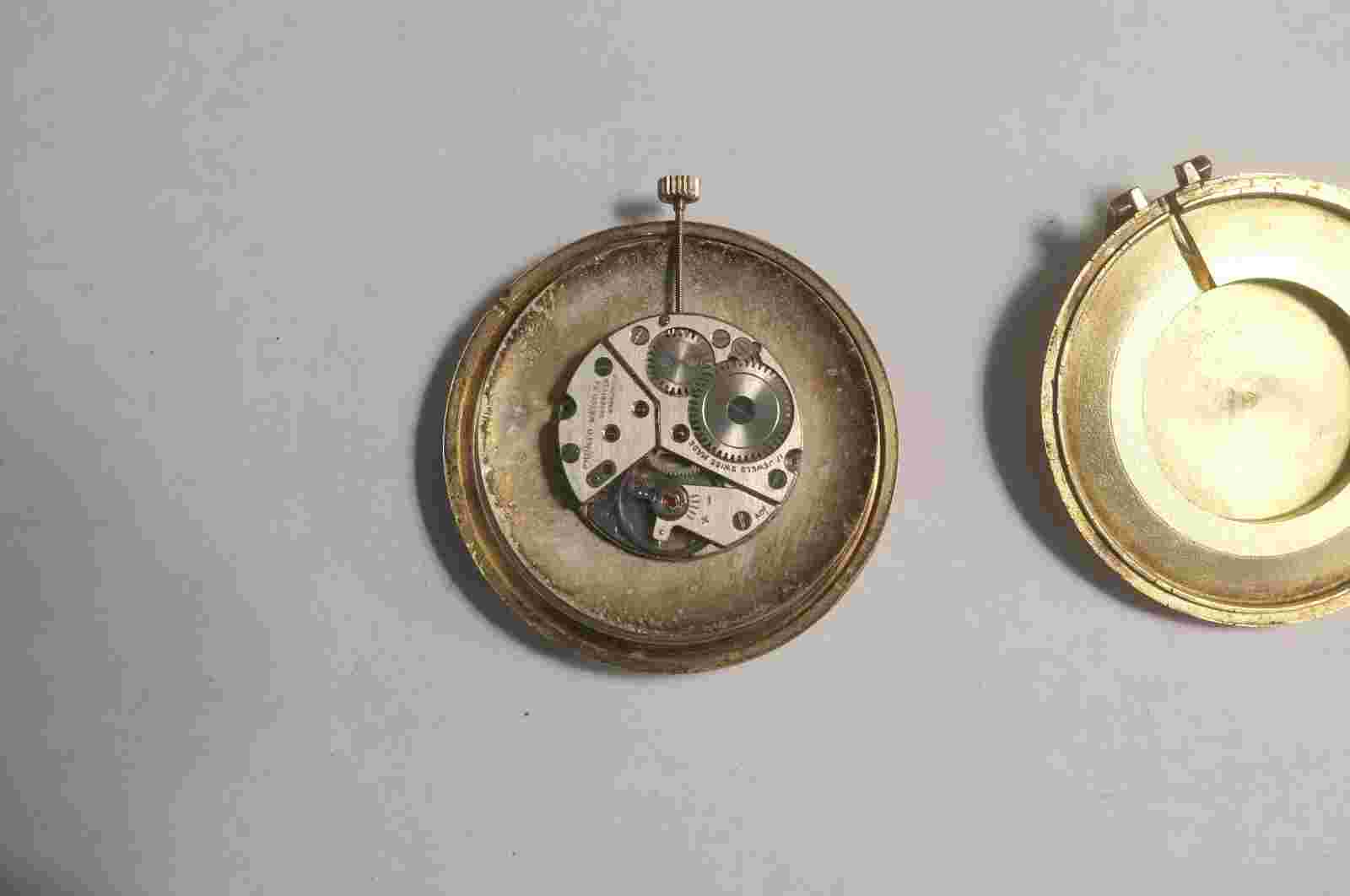 Hudson's Pronto dress pocket watch 17j, extremely thin, runs well, 1960s or '70s