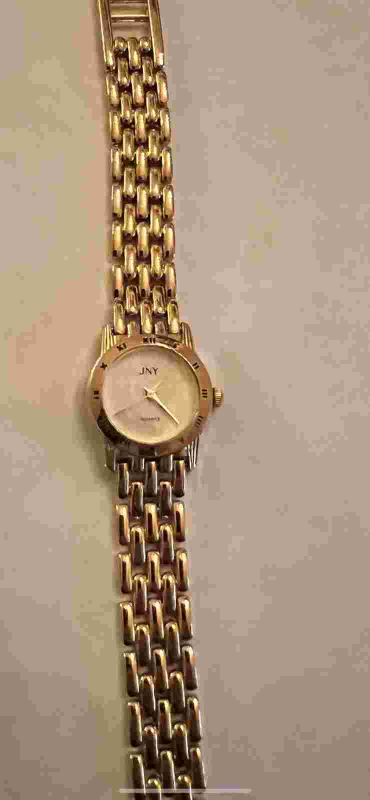 JNY Women's Watch, Goldtone Metal Link Bracelet Band