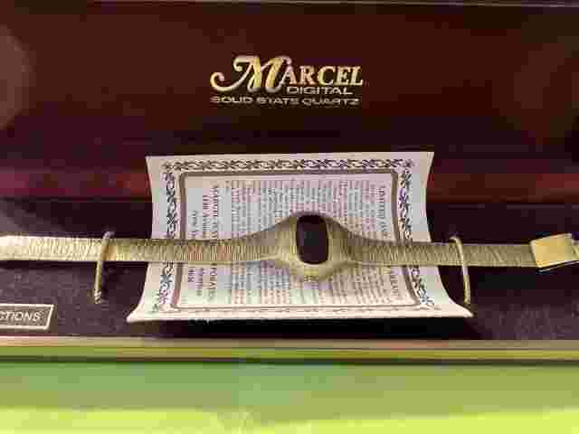 Vintage Marcel Unisex  Classic Digital Gold Watch in box -  For parts Not tested