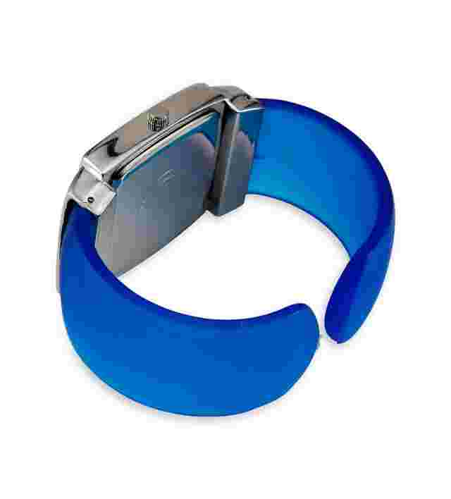 New Women’s Blue Band Silver Tone Quartz Bangle Watch
