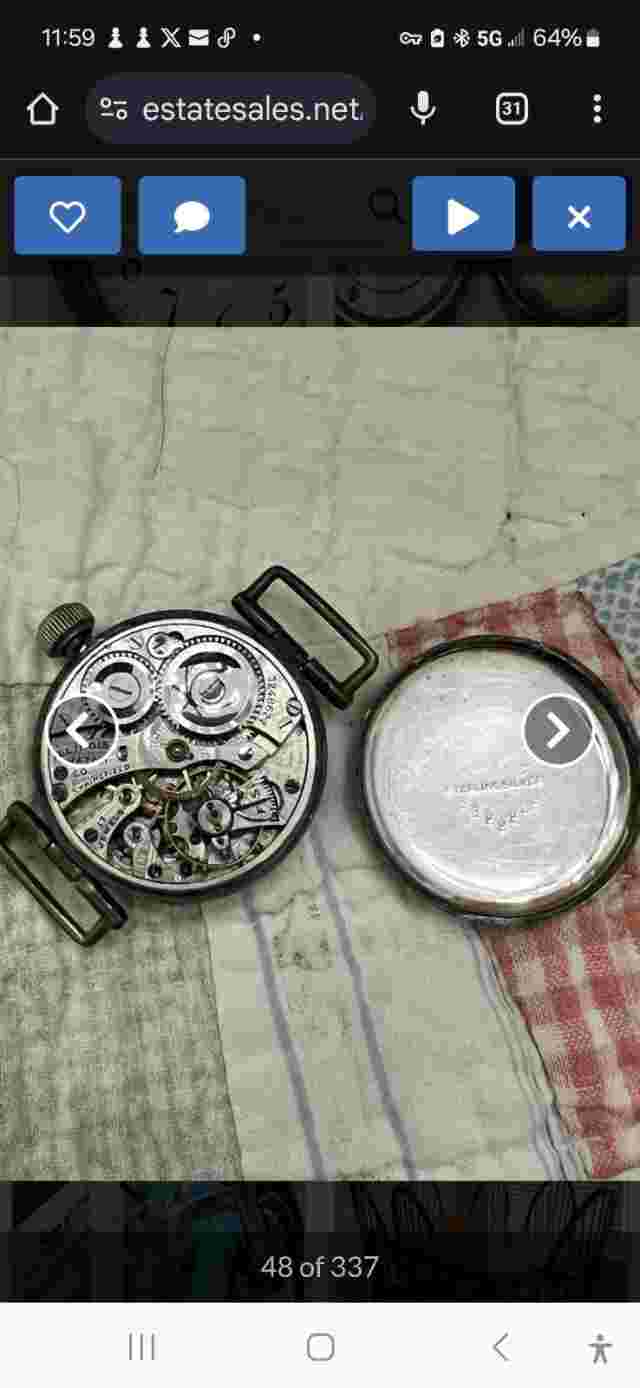 ILLINOIS WATCH CO. 17j Telephone Dial Face Works AS IS