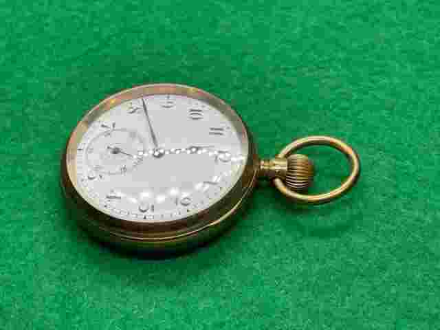 SUPREME USA GENTS POCKET WATCH GOLD PLATED FILLED OPEN FACE 10 YEARS WARRANTED