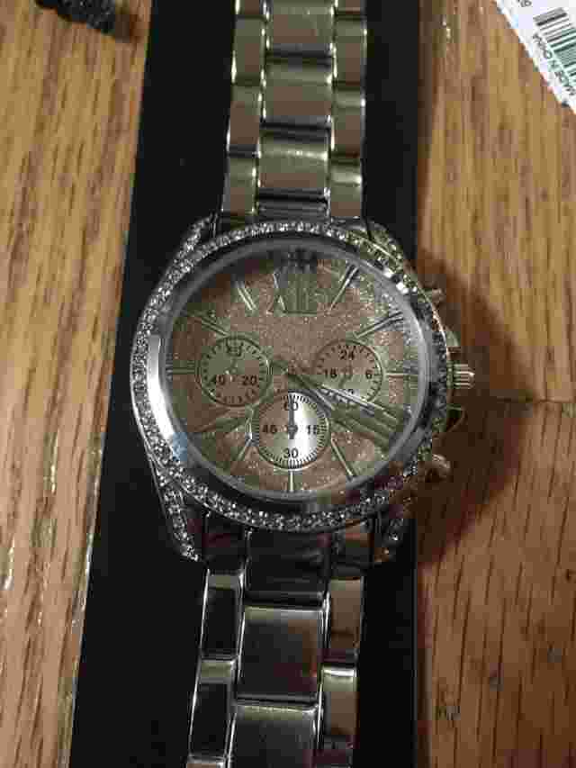 New York and Company Silver Ladies Watch with Case - NEW