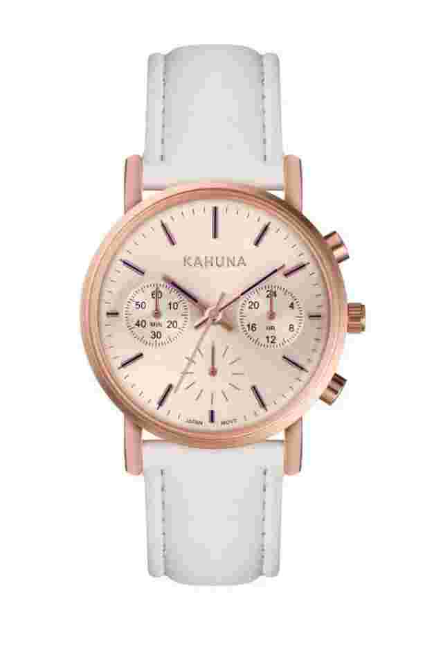 Kahuna White Strap Rose Gold Plated Watch Kls-0384l