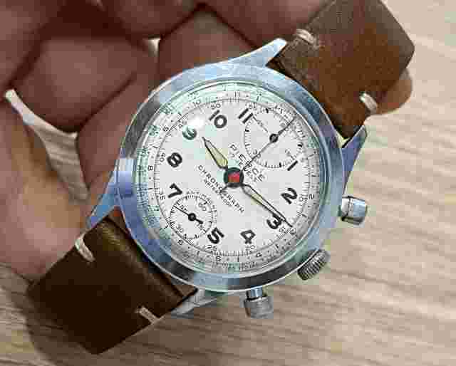 PIERCE CHRONOGRAPH  37 mm MANUAL  Cal. Pierce 134 RARE MEN WRIST WATCH
