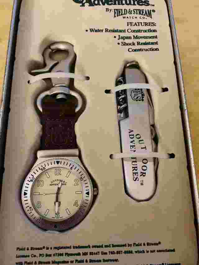 Field & Stream Outdoor Adventures Clip On Pocket Watch & Multi Function Tool