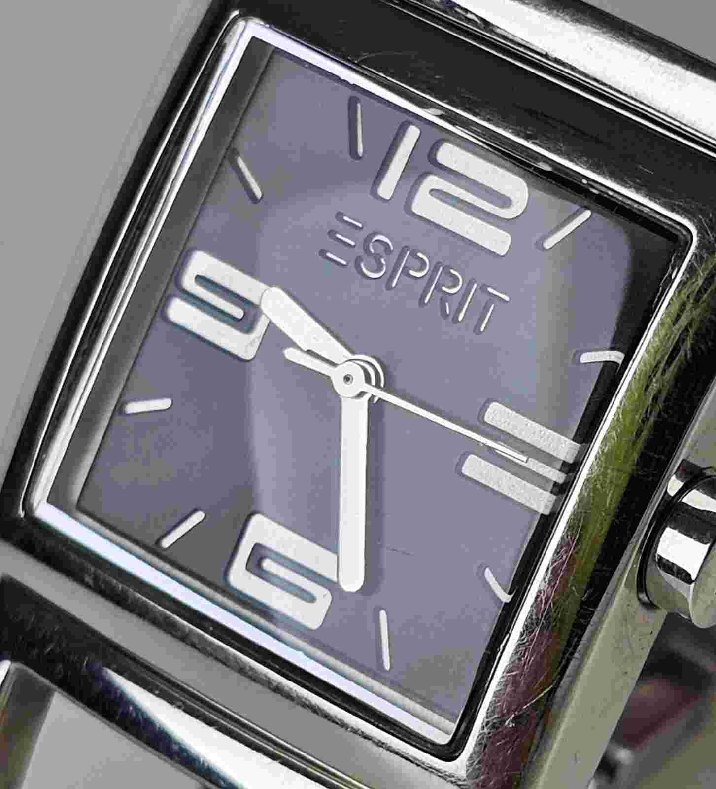 Esprit EP 4029 All Stainless Steel Square Bracelet Black Dial Wristwatch Working