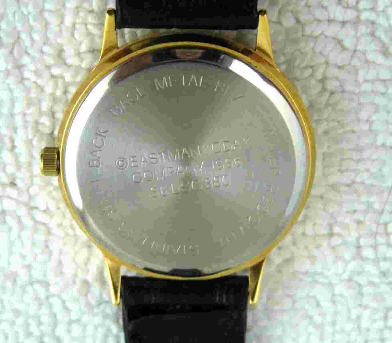Men's "Kodak" "100th Olympics" Wristwatch Genuine Black Leather Band