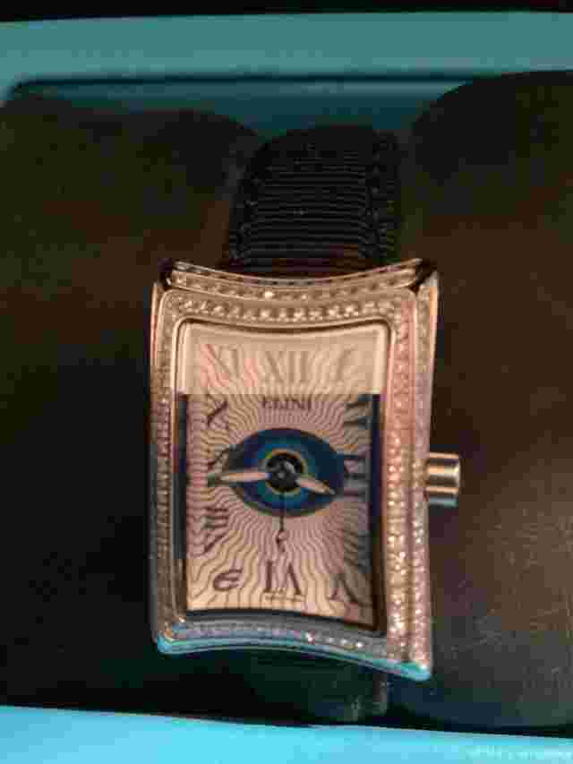 Elini NAZAR Lucky Eye Swiss Quartz Watch Men Silver Steel Date NEW