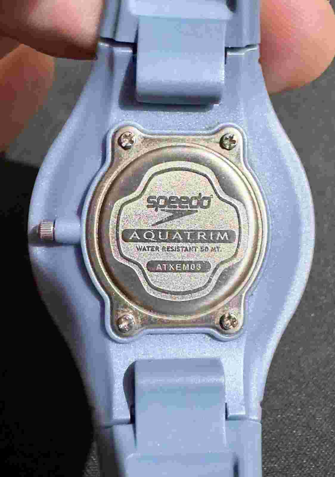 SPEEDO Aquatrim Sports Quartz Watch. ATXEM03. Blue / Lilac. VGC.