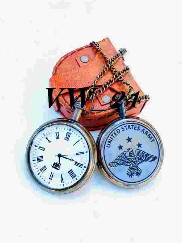 Antique Brass Pocket Watch Vintage Watch Chain Nautical Gift With Case Lot Of 10