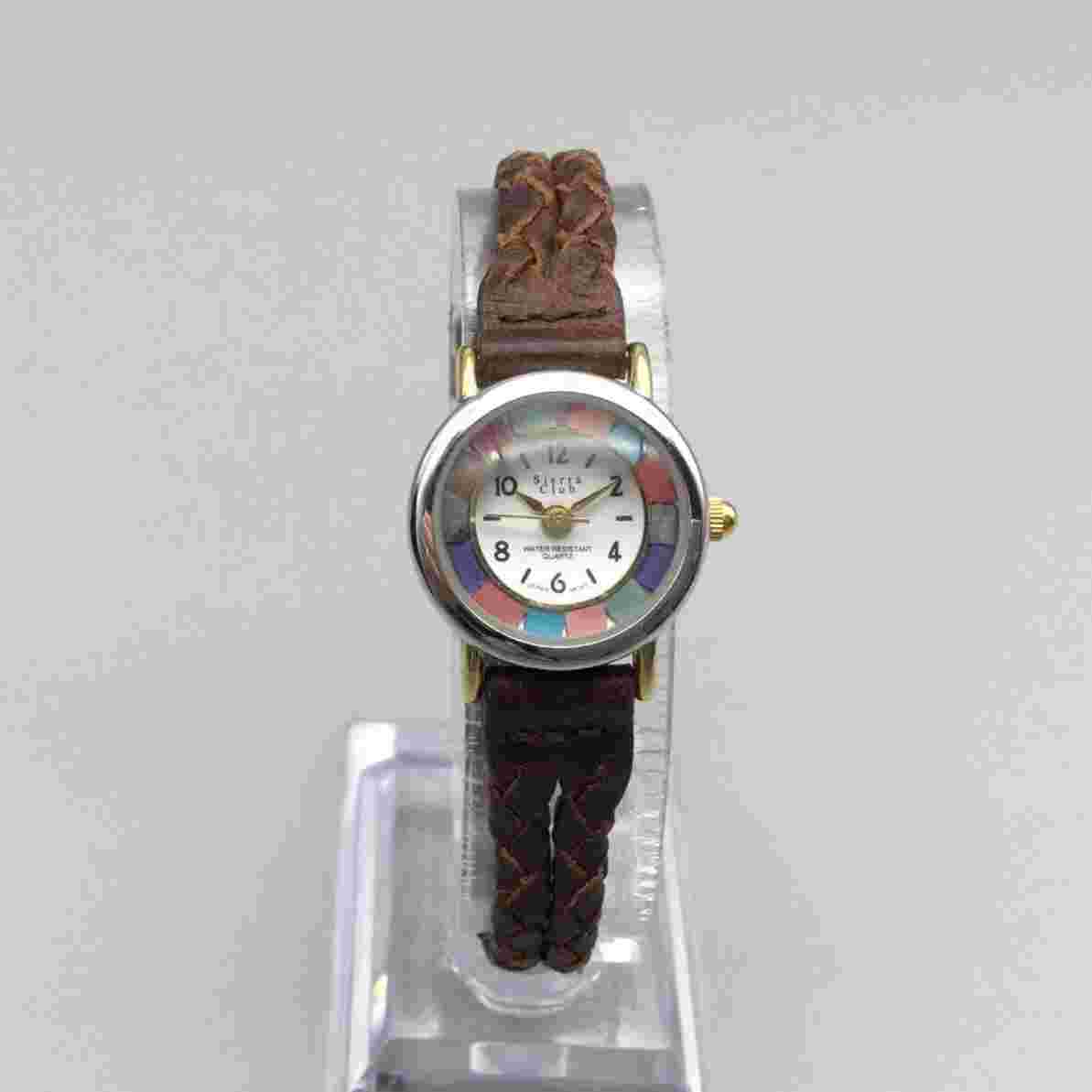Sierra Club Watch Women 20mm Silver Tone Colorful Stone Dial New Battery
