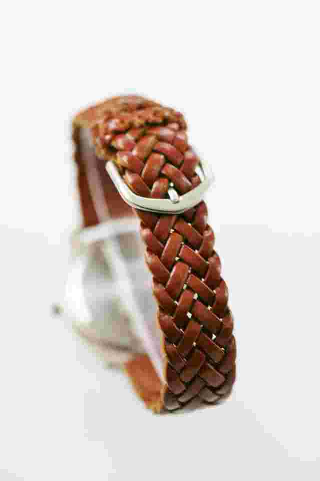 Futura Watch Mens Stainless Silver Leather Brown Water Resist Luminescent Quartz