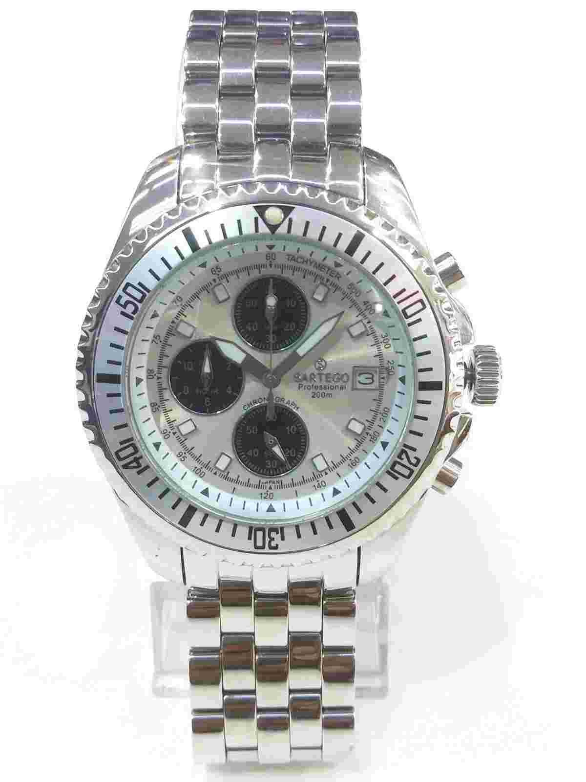 SARTEGO Professional Men's Sports Chronograph Japan Quartz Diver Watch SPC35