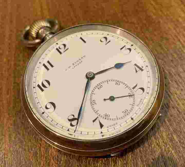 J.W.Benson Pocket Watch 1931 Open face Hand-winding Vintage Antique Working