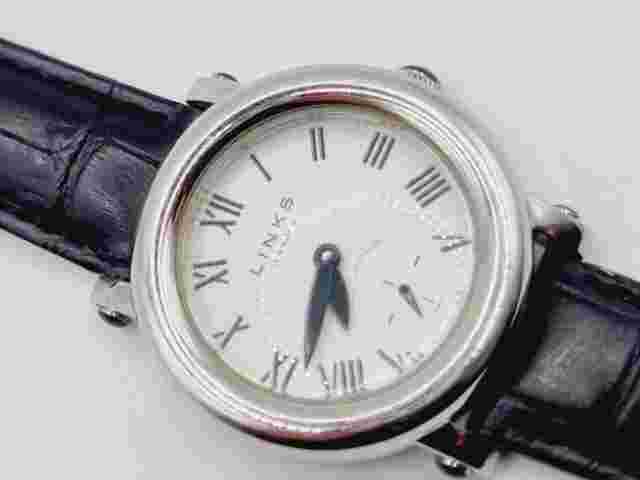 LINKS OF LONDON Ladies Watch new battery new black leather strap