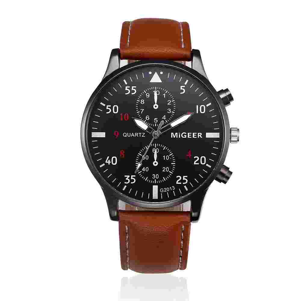 Retro Design Leather Band Watches Men Top Brand Relogio Masculino 2021 NEW Mens