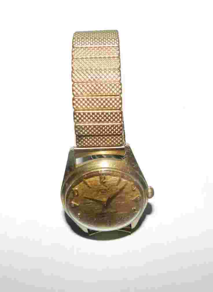 VINTAGE CROSBY 21j Manual Wind MEN's Watch  Runs With Band 3 Diamond face