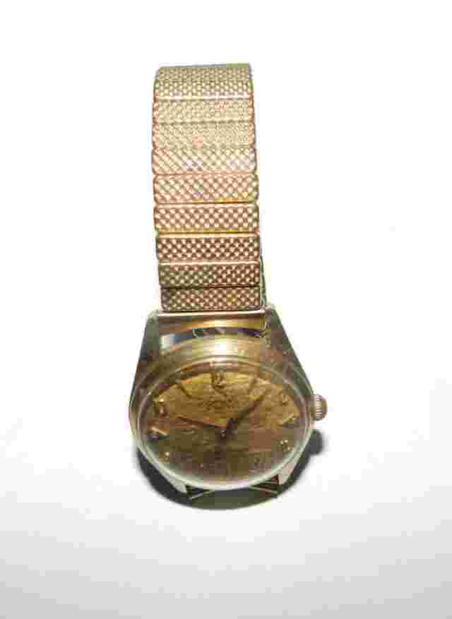VINTAGE CROSBY 21j Manual Wind MEN's Watch  Runs With Band 3 Diamond face