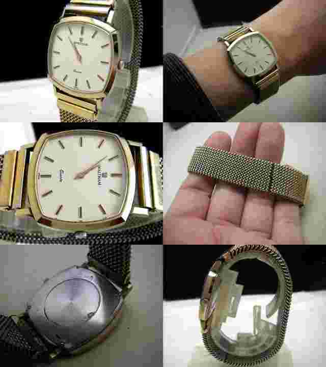 Waltham Square Quartz Watch 80s Gold-Covered Vintage 32x36mm Used