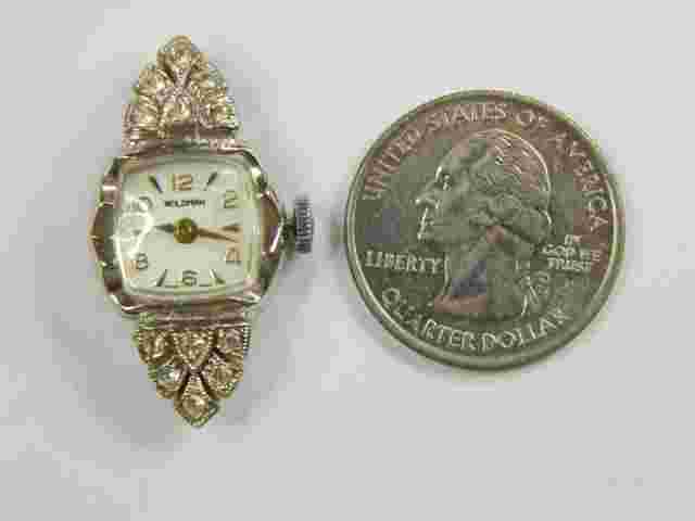FINE VINTAGE WOLDMAN 12 RHINESTONE LADIES WATCH - RUNS GOOD TIMEKEEPER