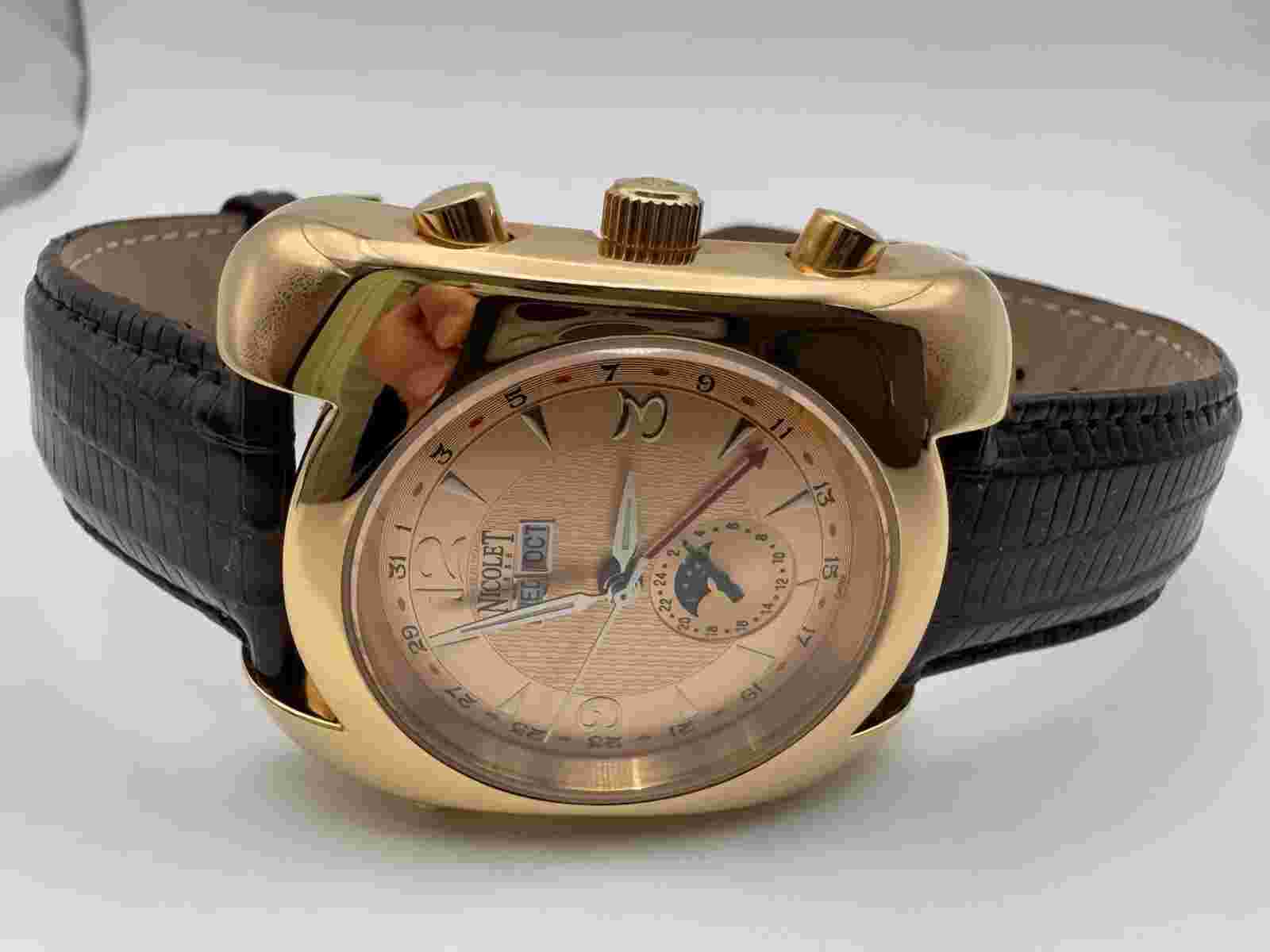 Nicolet 1886 Wrist Watch Automatic Vintage RARE  Sapphire Nt322026 35 Jewels