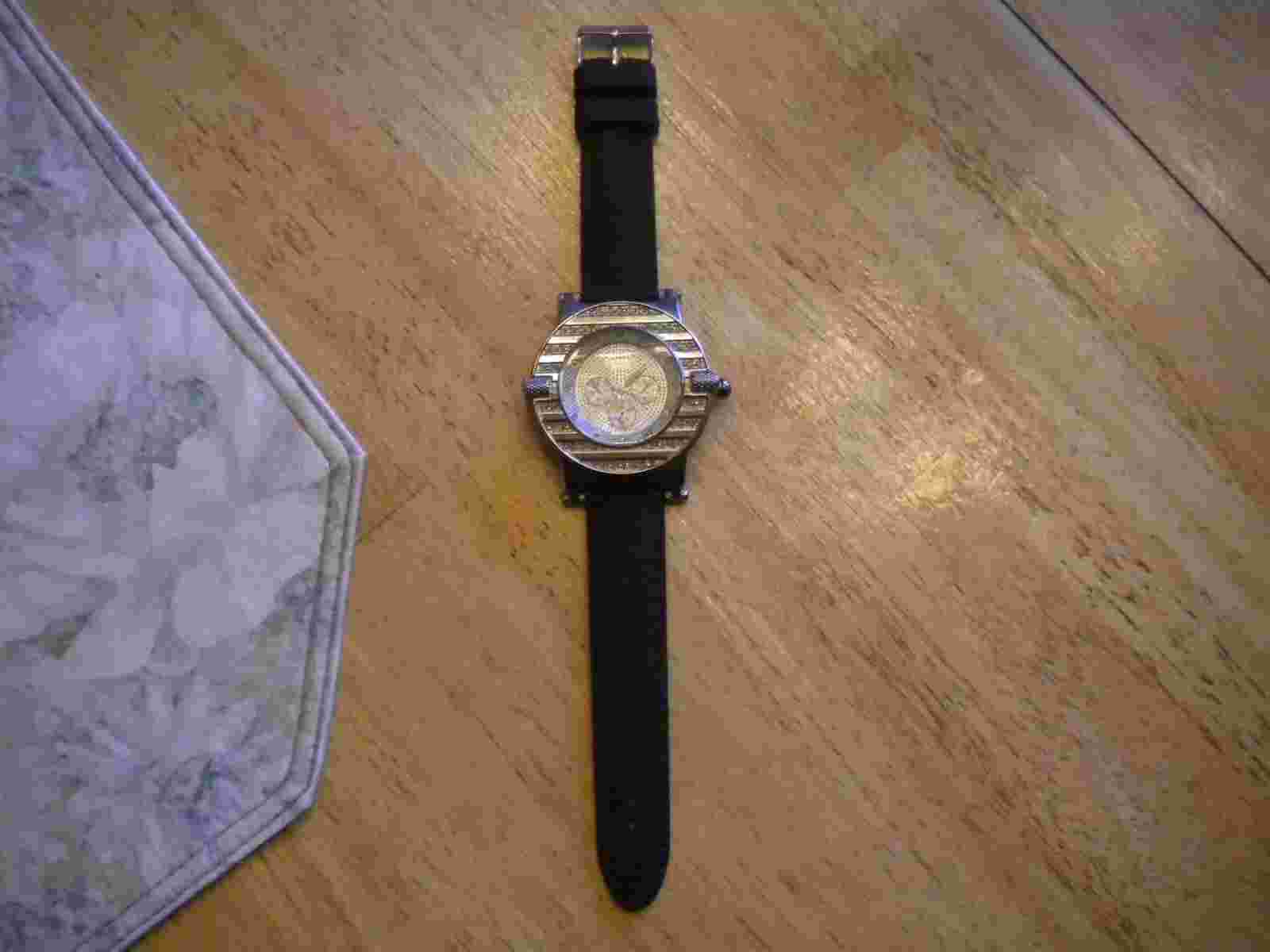Techno KING   X Large  pave  Watch italian Rubber Band Stainless Steel  52mm