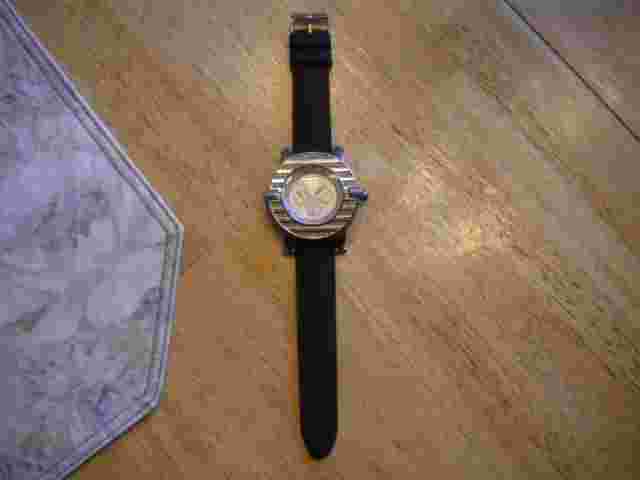 Techno KING   X Large  pave  Watch italian Rubber Band Stainless Steel  52mm