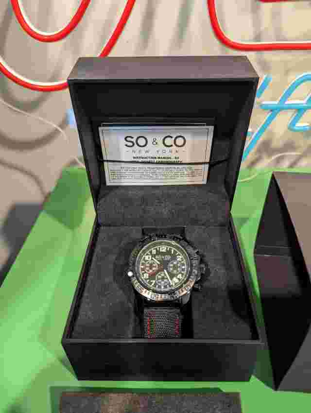SO & CO NEW YORK MENS Hudson 5016 44mm WRISTWATCH BLACK MULTI-DIAL