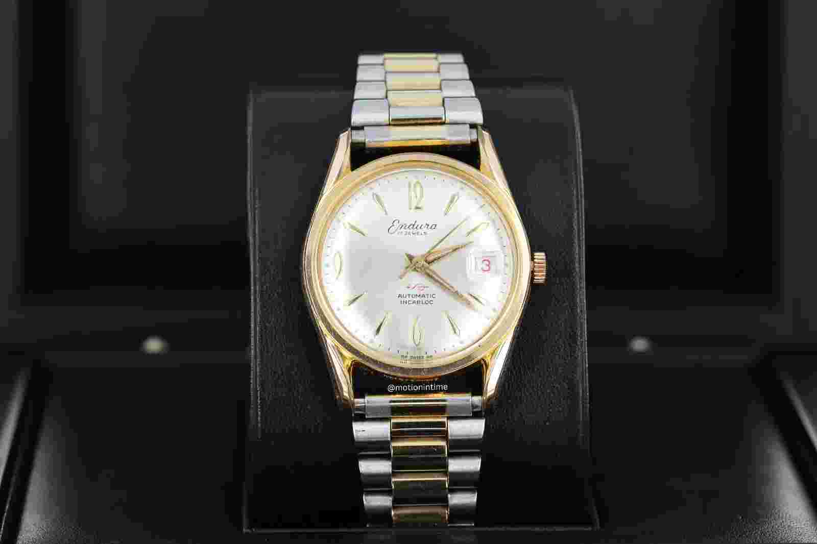 Endura Incabloc Vintage Automatic 34mm on Silver Arabic Dial and Stainless Steel