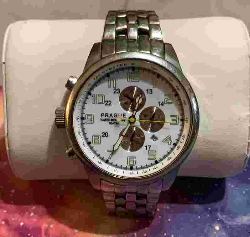 PRAGUE Tachymeter Men’s Watch, Water Resistance, Stainless Steel
